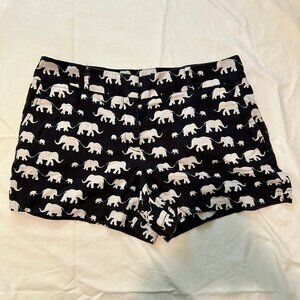 Loft Navy & White Elephant Shorts Size 10
